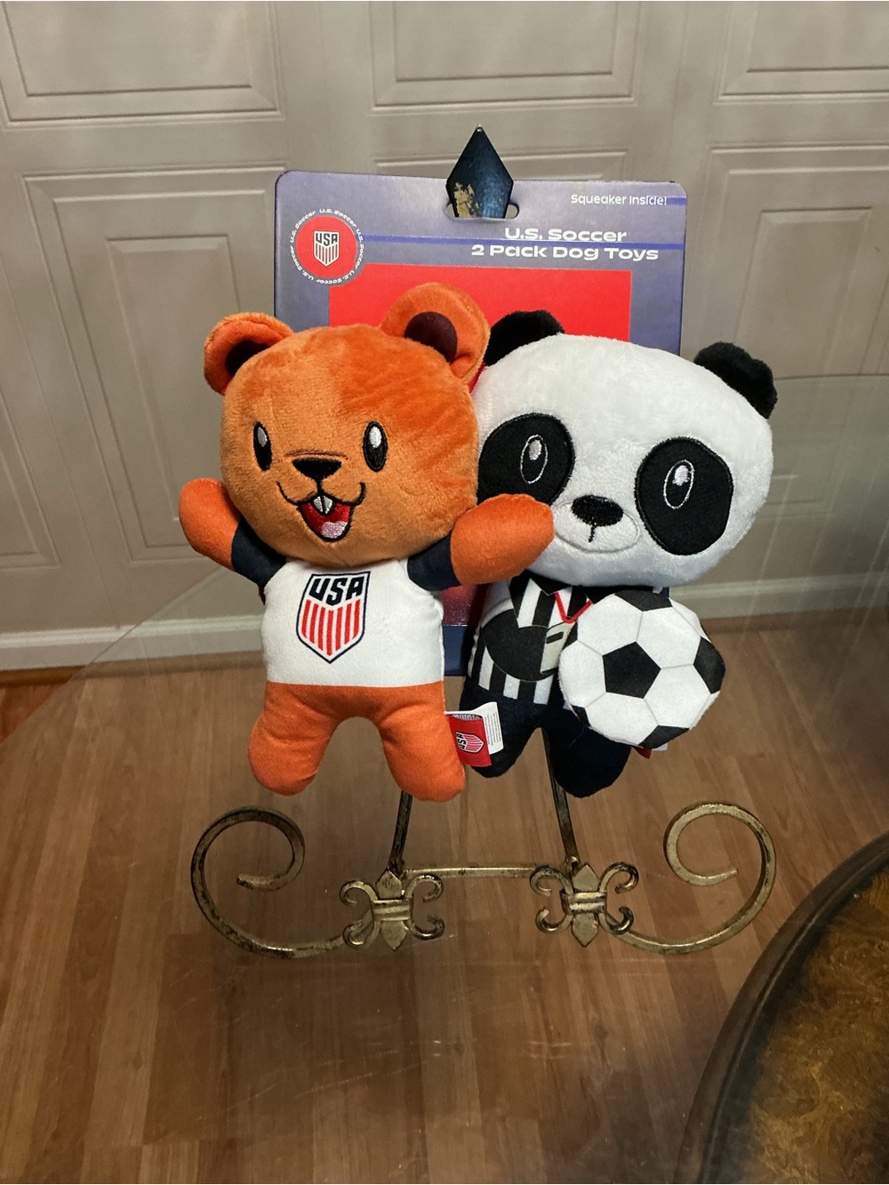 Gmason U.S Soccer 2 Pack Dog Toys  With Clinker & Squeaker 7”